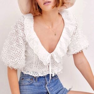 Cassie Eyelet Top For Love and Lemons